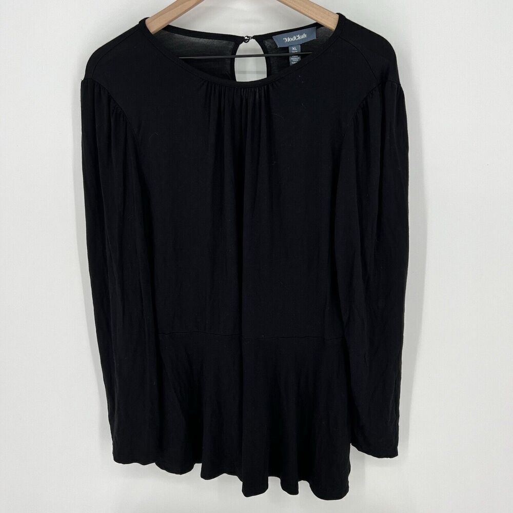 ModCloth Black Drop Waist Blouse Size XL